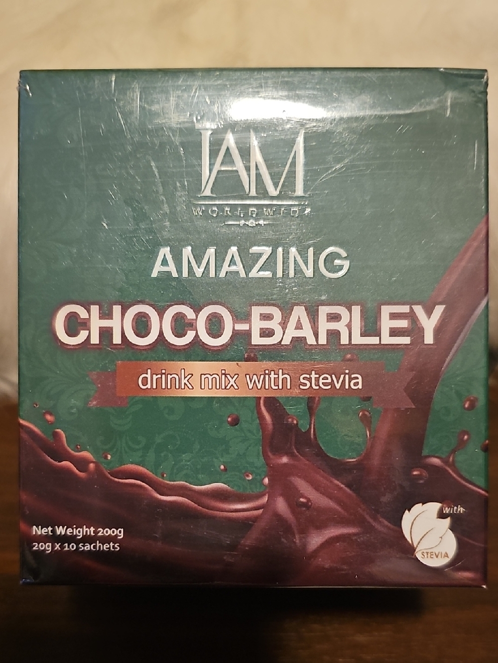 IAM Amazing Choco-Barley Drink Mix with Stevia - Green & Brown Box
